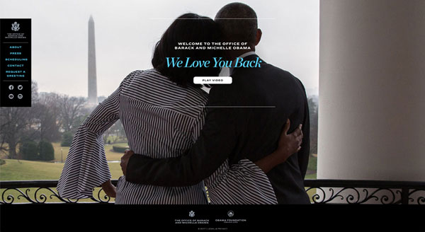 Obama Website screen shot